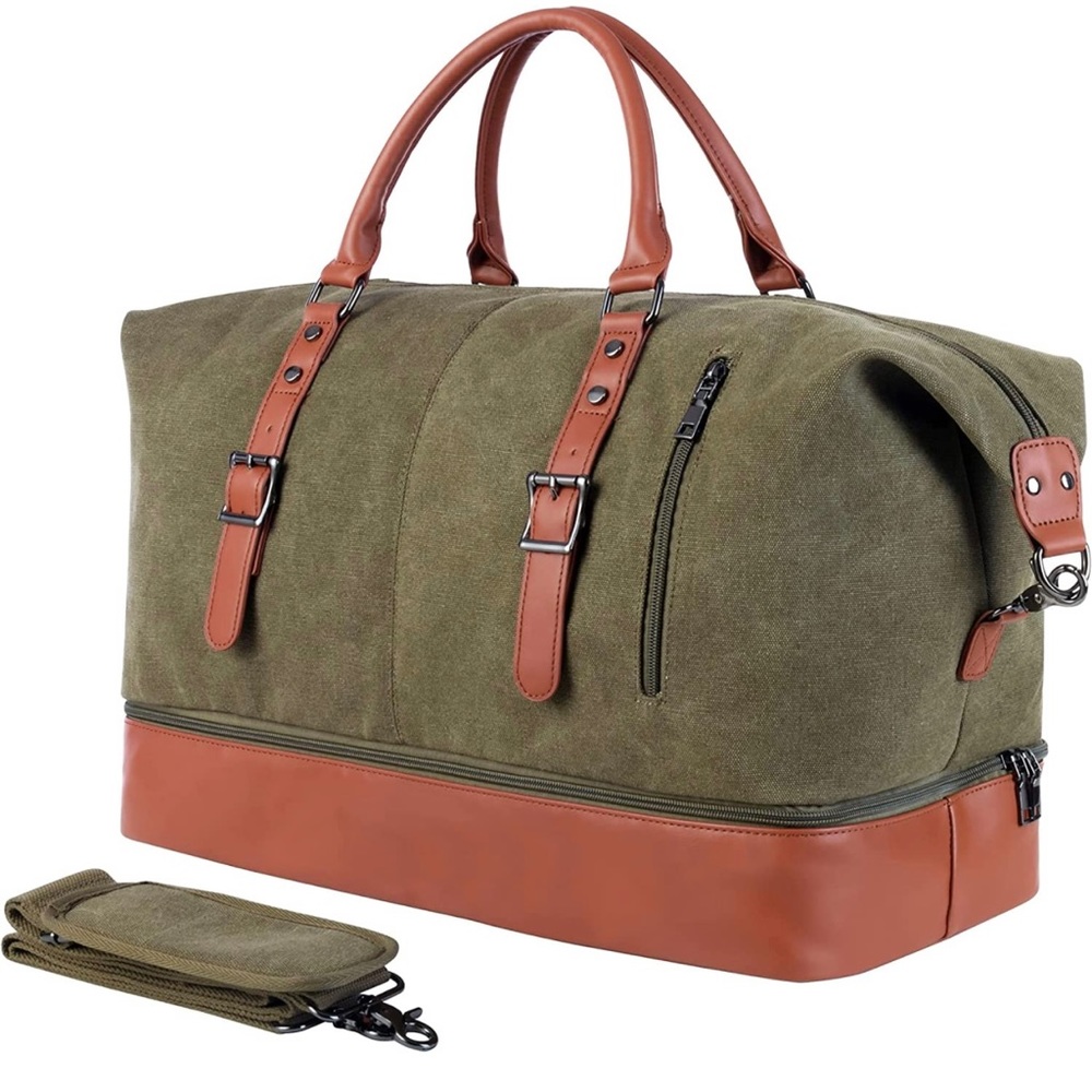 Weekender Bag, Large Overnight Travel Duffle Tote Bags with Shoe Pouch